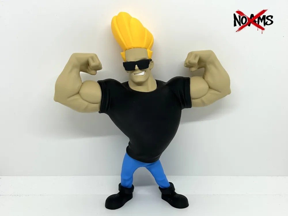 Johnny Bravo Retro Cartoon Muscle 3D Figurine